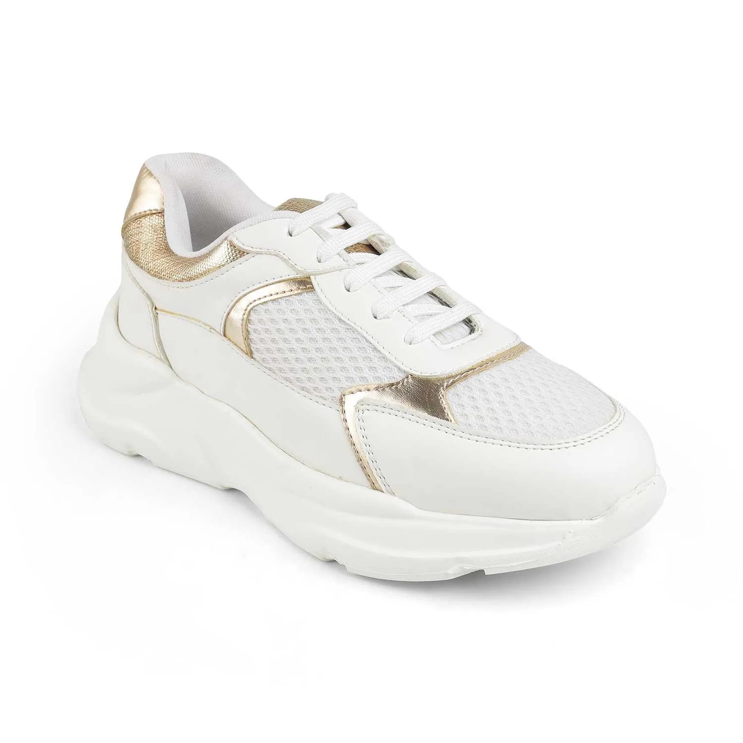 Tresmode White Gold Women's Sneakers Zegna Shoes Sneakers