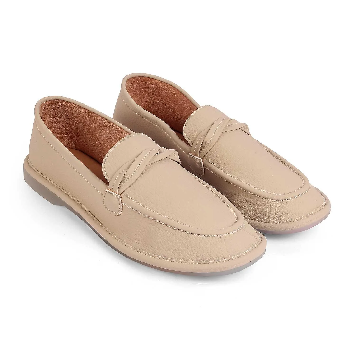 Union Loafers Pizza Tresmode Yorko Beige Women's Casual Loafers