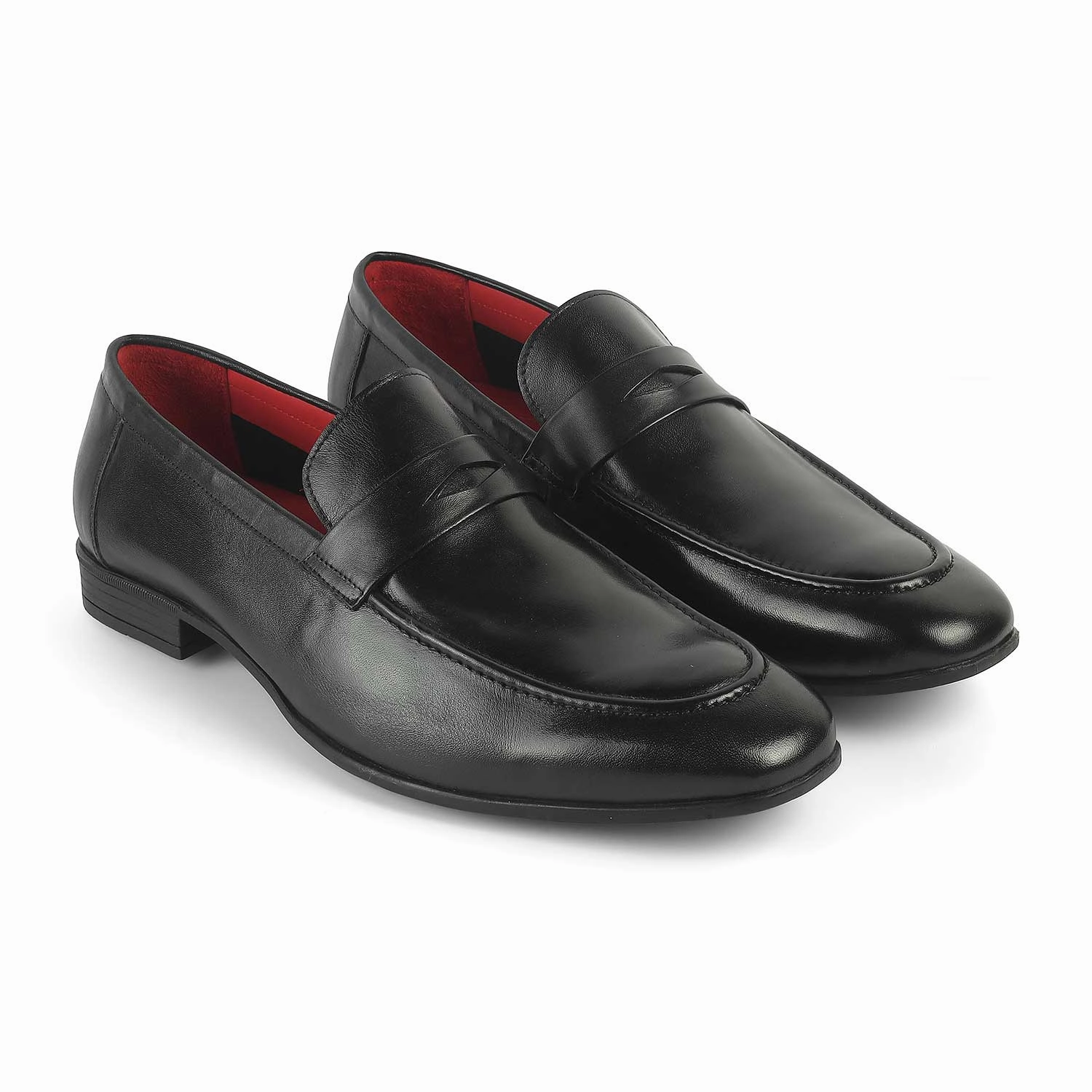Tresmode Hawk Black Men's Leather Penny Loafers Wearing Loafers With A Suit