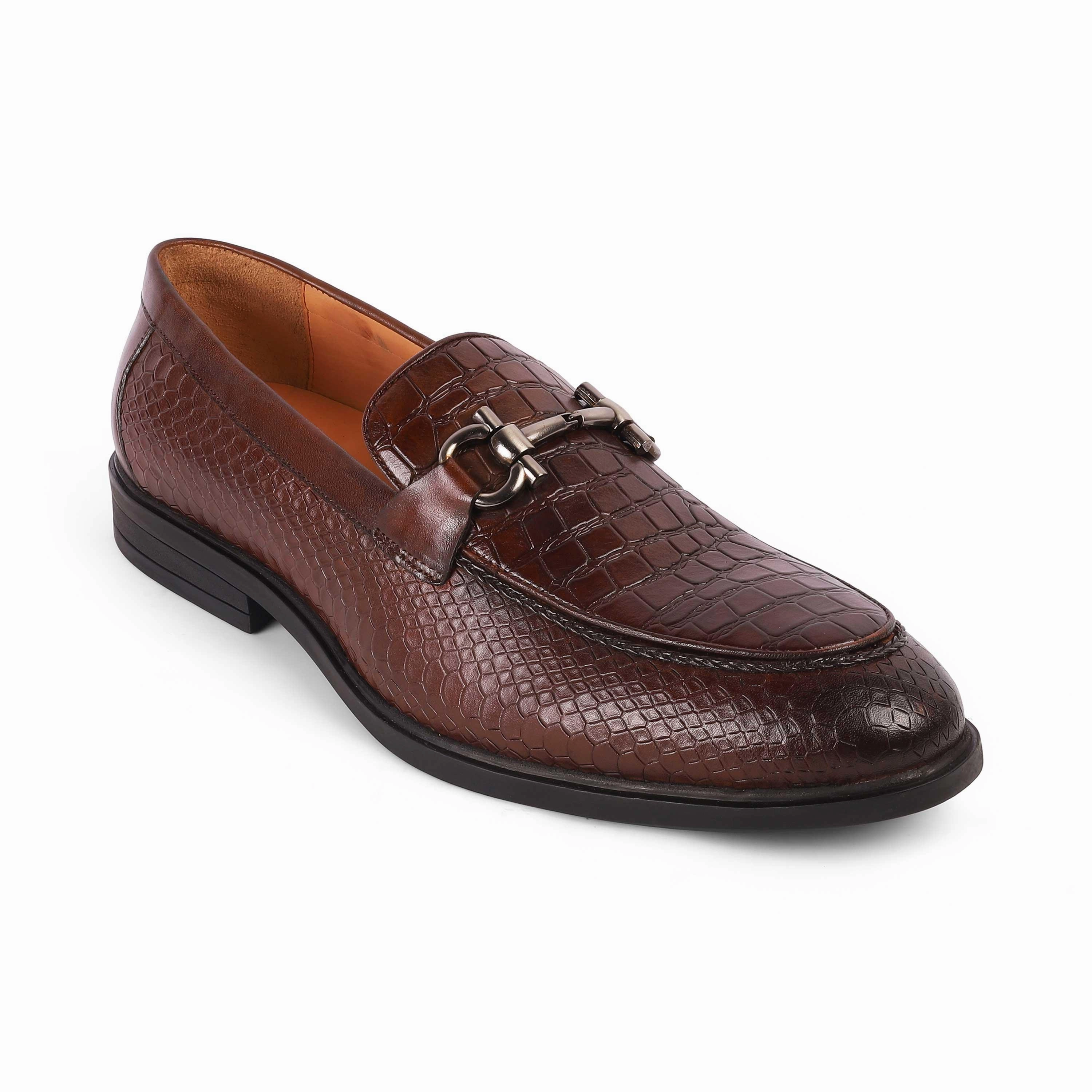 Loafers Trousers Tresmode Ro Brown Men's Textured Leather Loafers