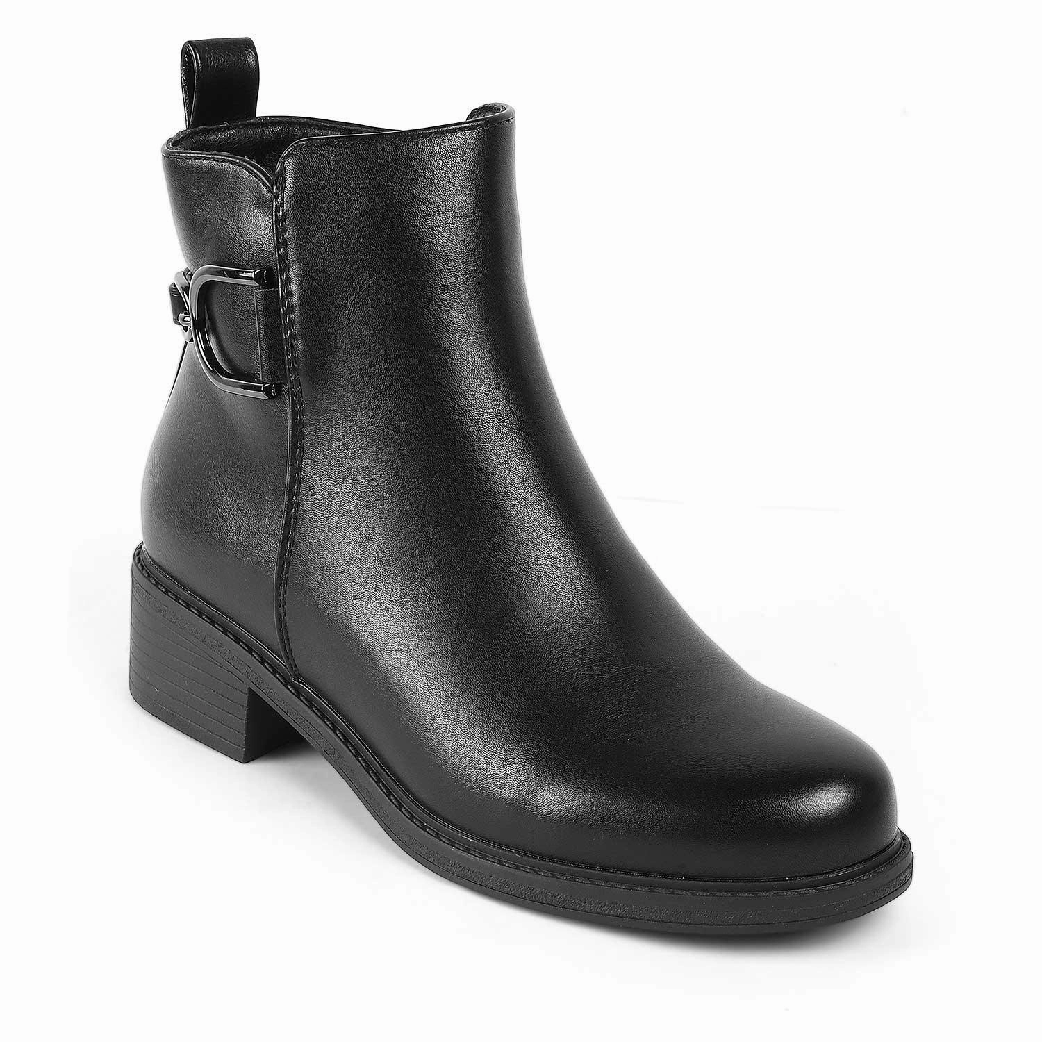 Tresmode Zurich Black Women's Ankle-length Boots Martens Flower Boots