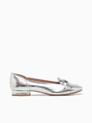 Celine Silver Penny Loafers