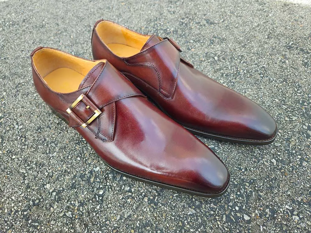 Monk Strap Buckle Leather Shoes Outfits With Loafers
