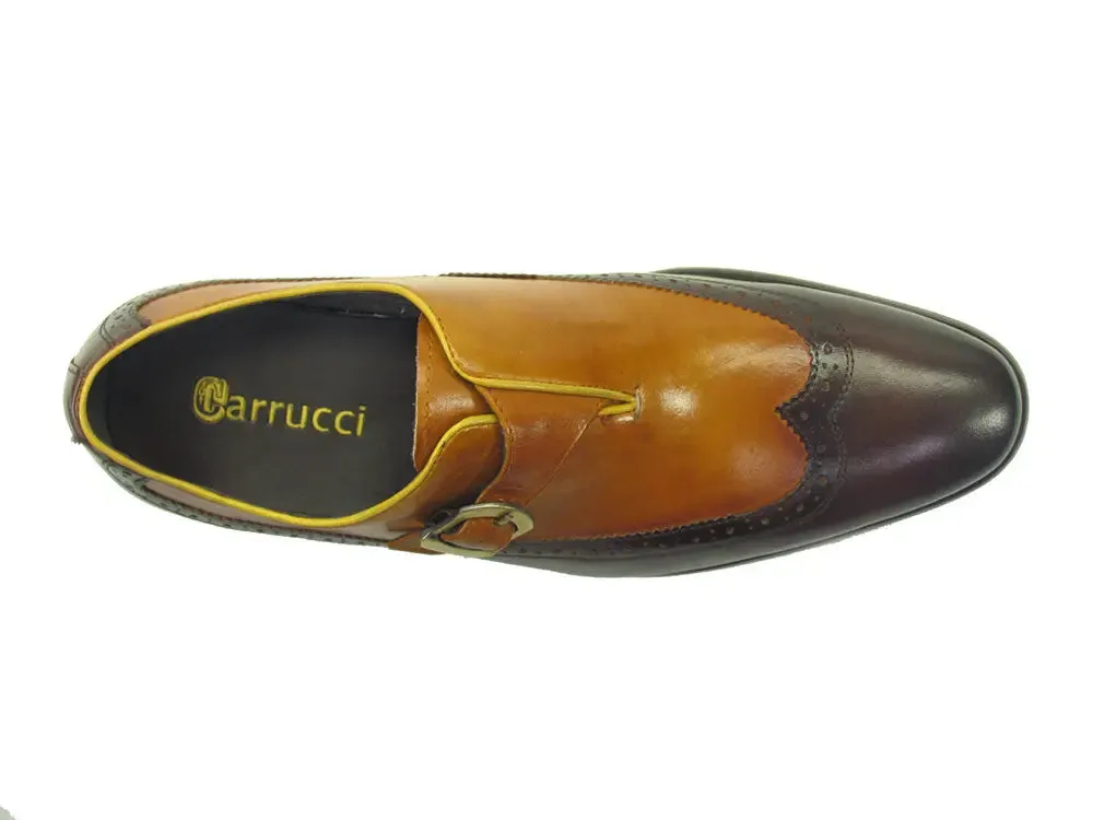 Block Loafers Two Tone Wingtip Buckle Loafer