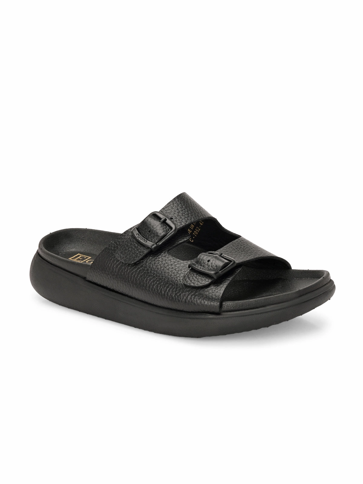 Pou Slippers Kai Double Strap Leather Sliders