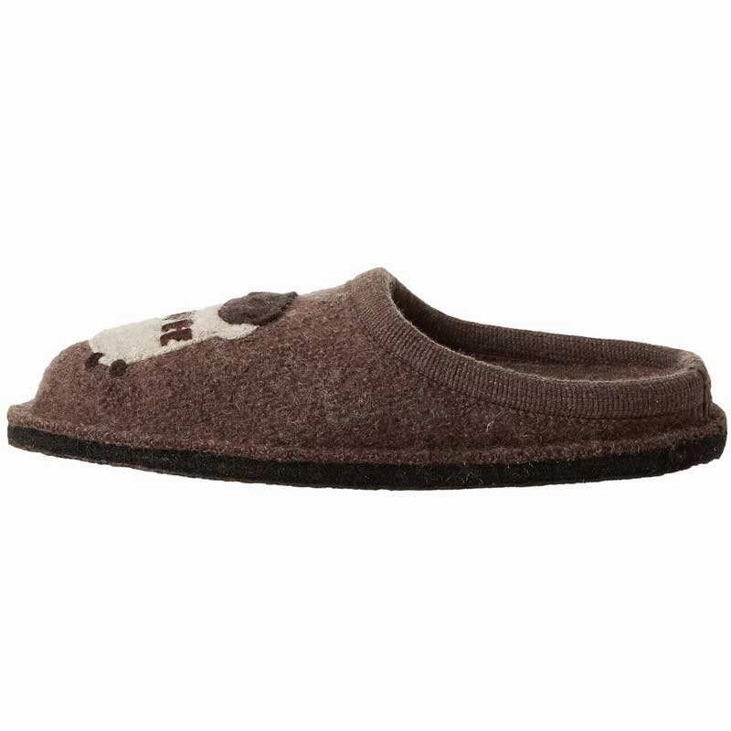 Haflinger Unisex Coffee Slippers with Soft Sole Chacos Slippers