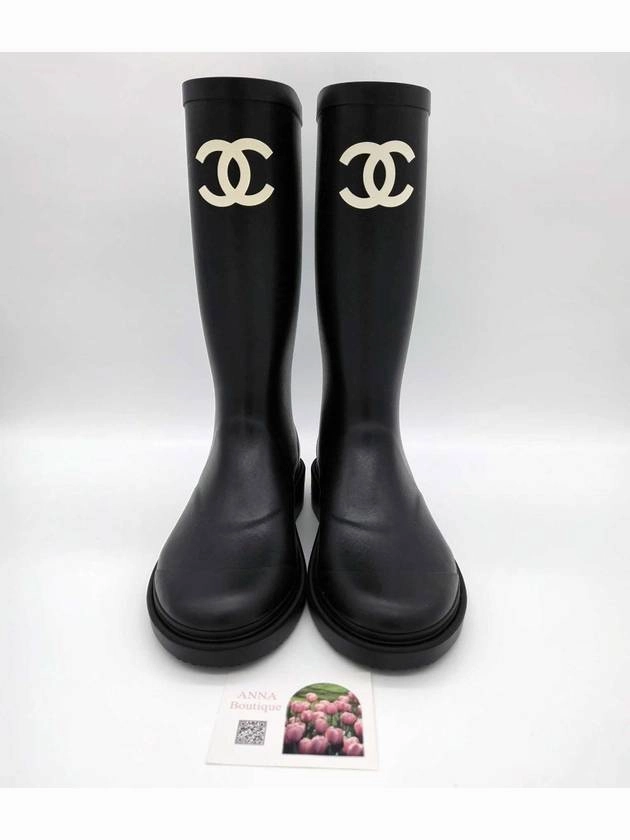 Deadpool Boots CC Logo Caoutchouc Rain Boots Black Chanel
