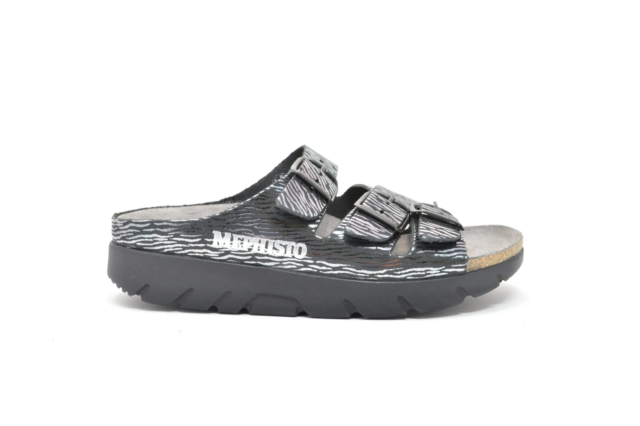 MEPHISTO Zach Fit Black Southern Polished Sandals