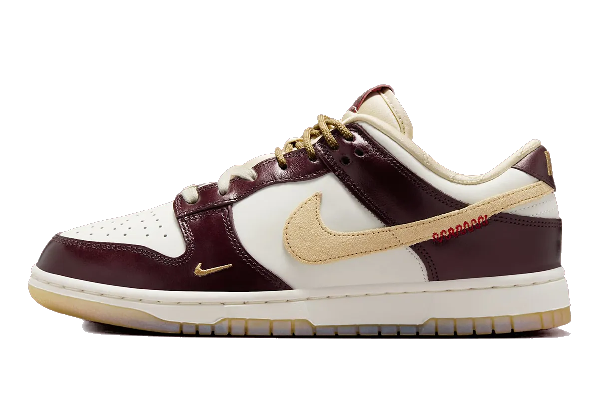 Nike Skateboarding Shoes Janoski Nike Women's Dunk Low Lx Shoes - Burgundy Crush / Sail / Team Gold / Dark Red