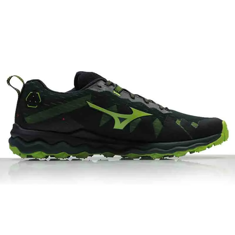 Mizuno Wave Daichi 6 Men's Trail Shoe - Green Gables/Lime Green/Obsidian Clearance Running Shoes