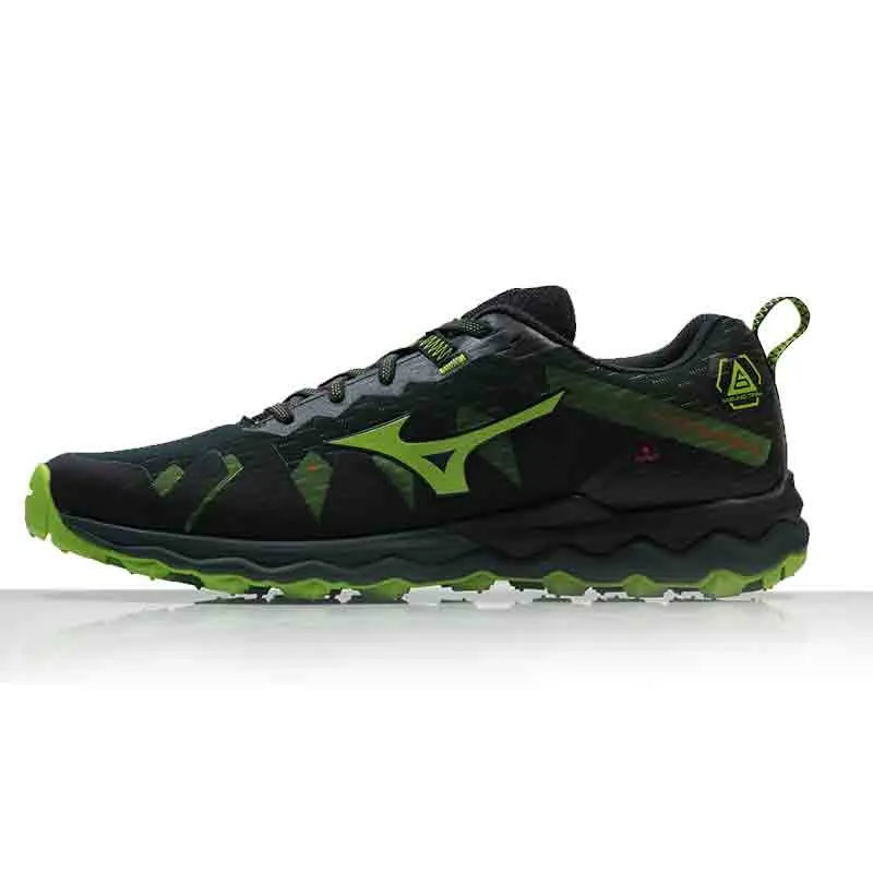 Hiking Vs Running Shoes Mizuno Wave Daichi 6 Men's Trail Shoe - Green Gables/Lime Green/Obsidian