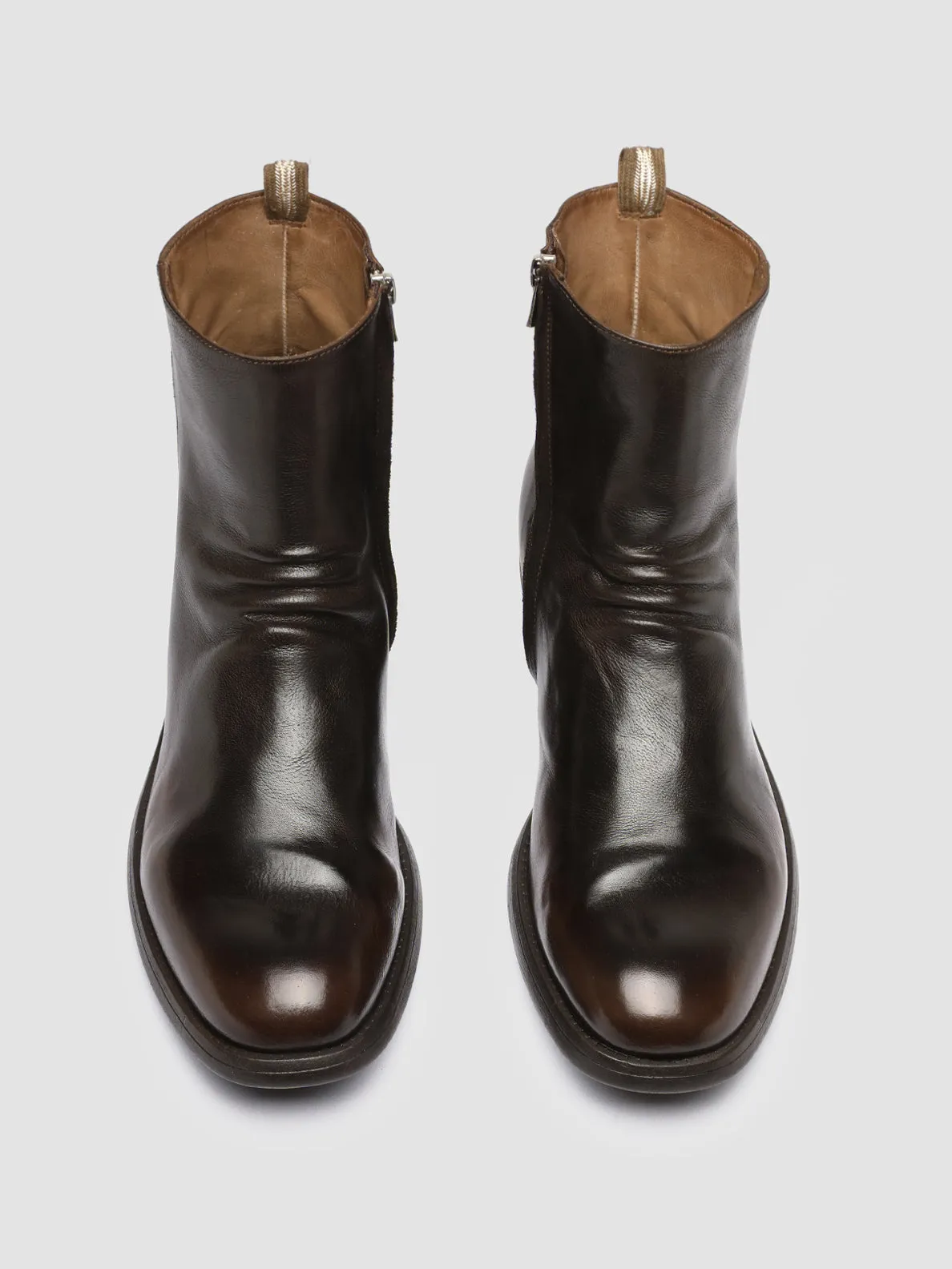 Givinchy Boots CHRONICLE 058 - Brown Leather Zip Boots