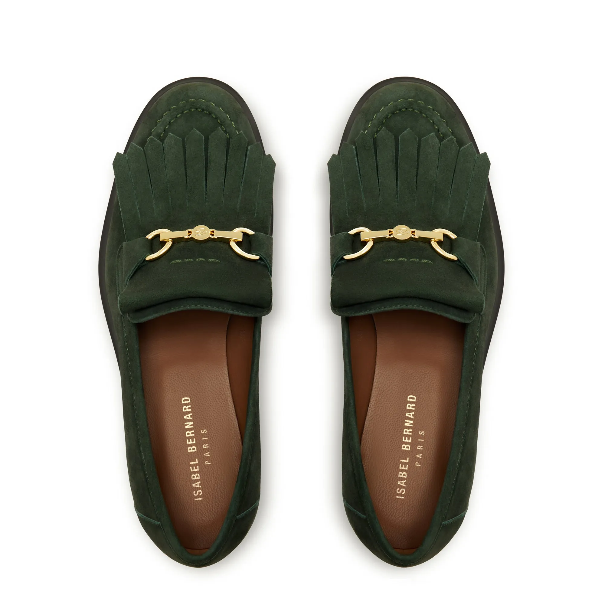 Eckhaus Latta Loafers Vendme Lave dark green suede loafers