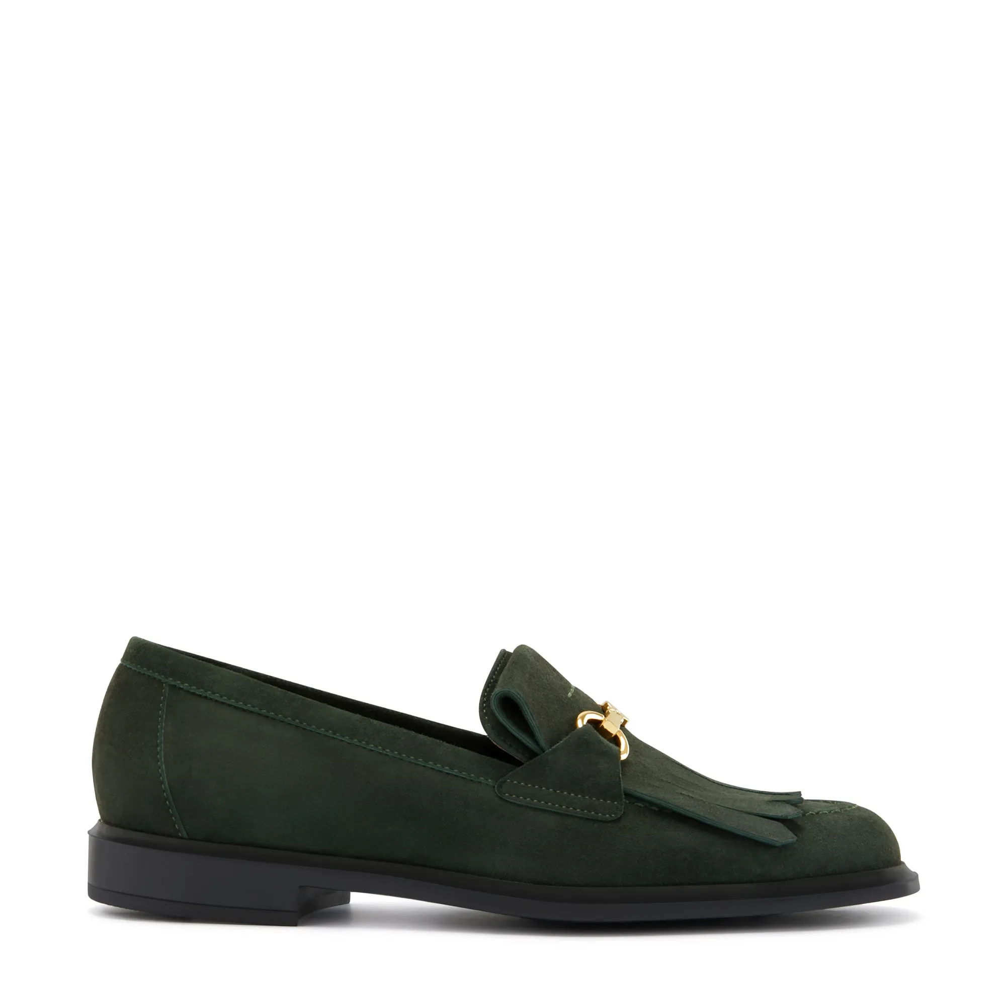 Vendme Lave dark green suede loafers Penny Loafers Square Toe