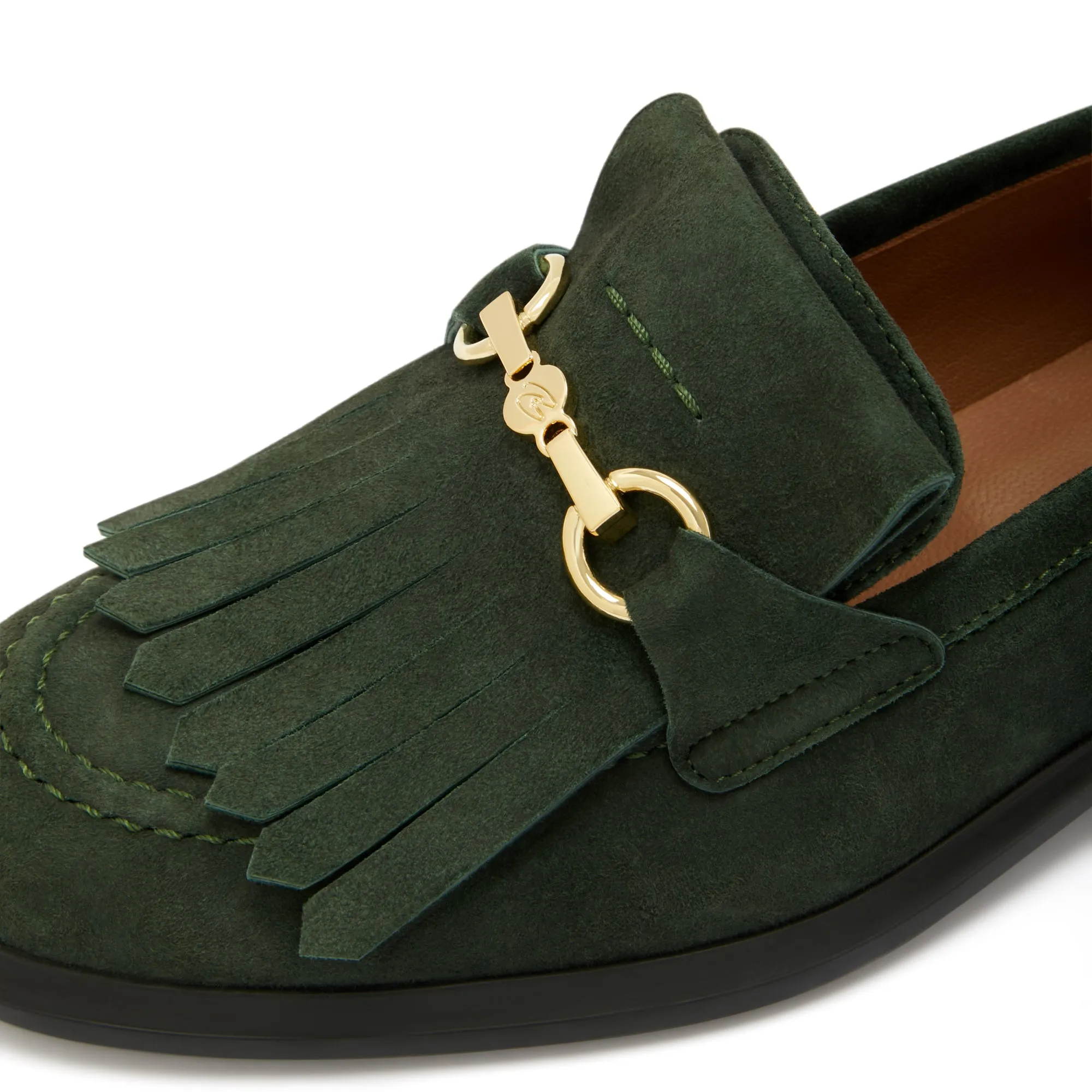 Monogram Loafers Vendme Lave dark green suede loafers