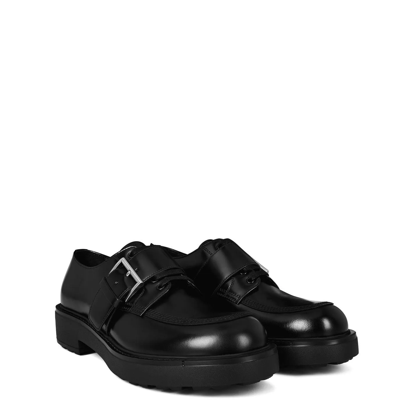 Leather Dress Loafers PRADA  Diapason Loafers Nero