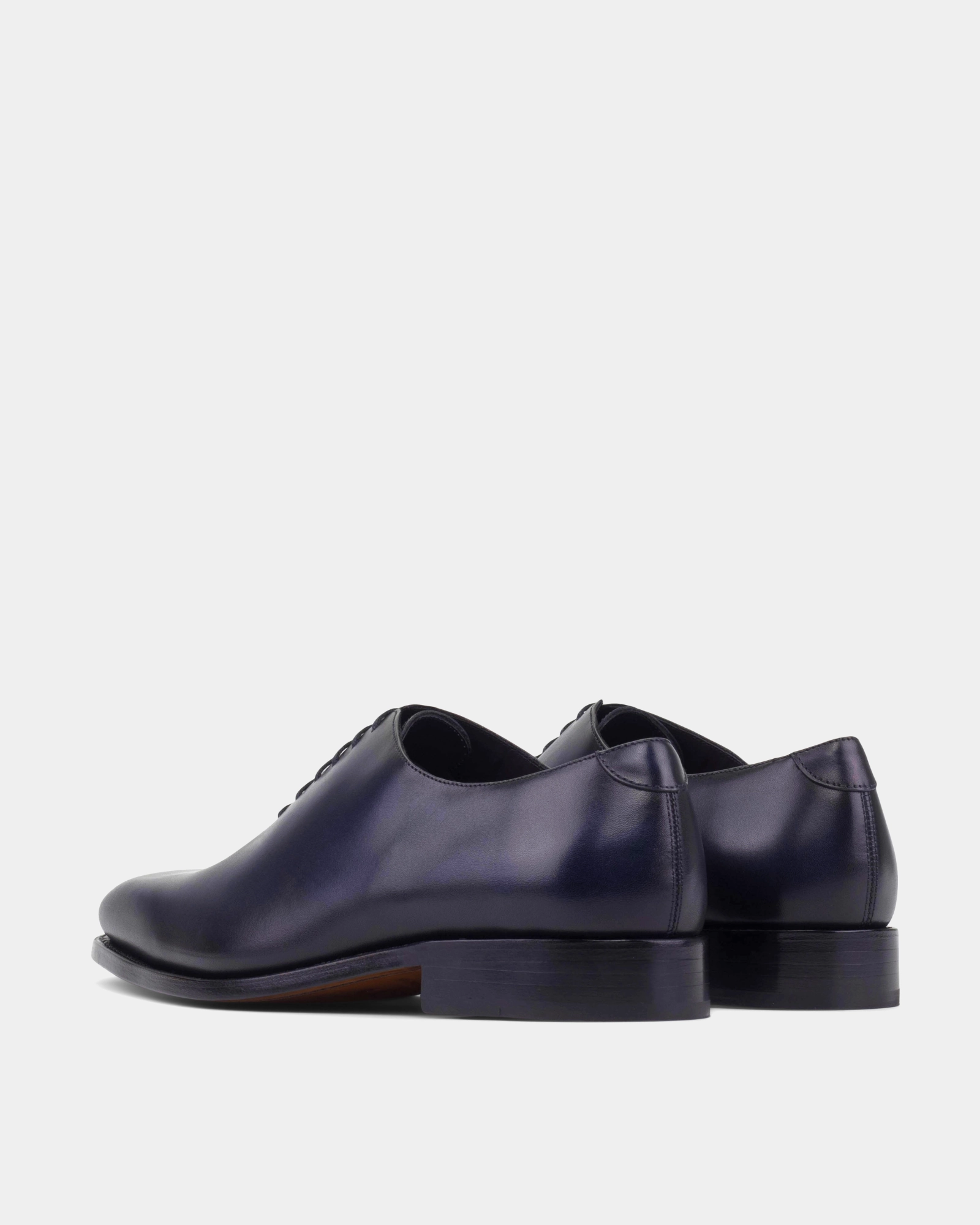 Leather Sole Oxfords Vincent Navy Wholecut with Half-Rubber Soles - 722