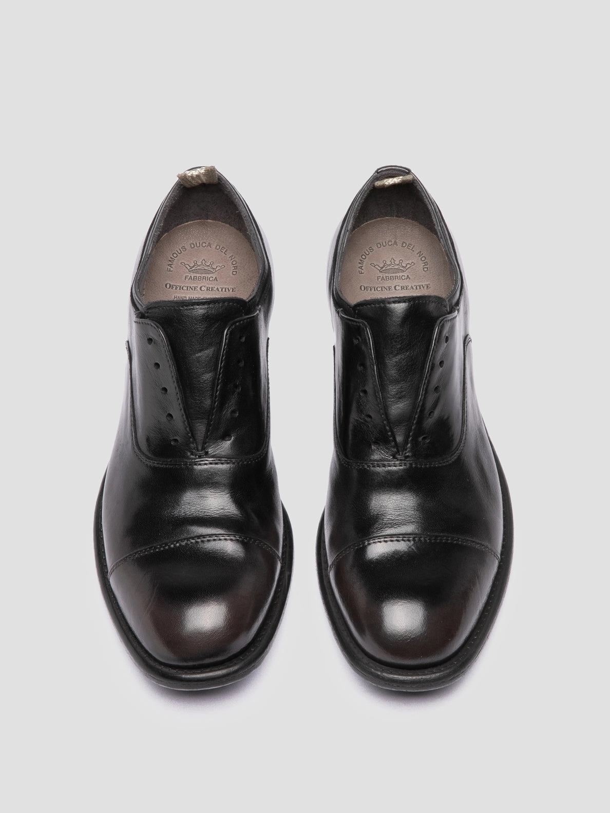 CALIXTE 003 - Dark Grey Leather Oxford Shoes Roseto Cap Toe Oxfords