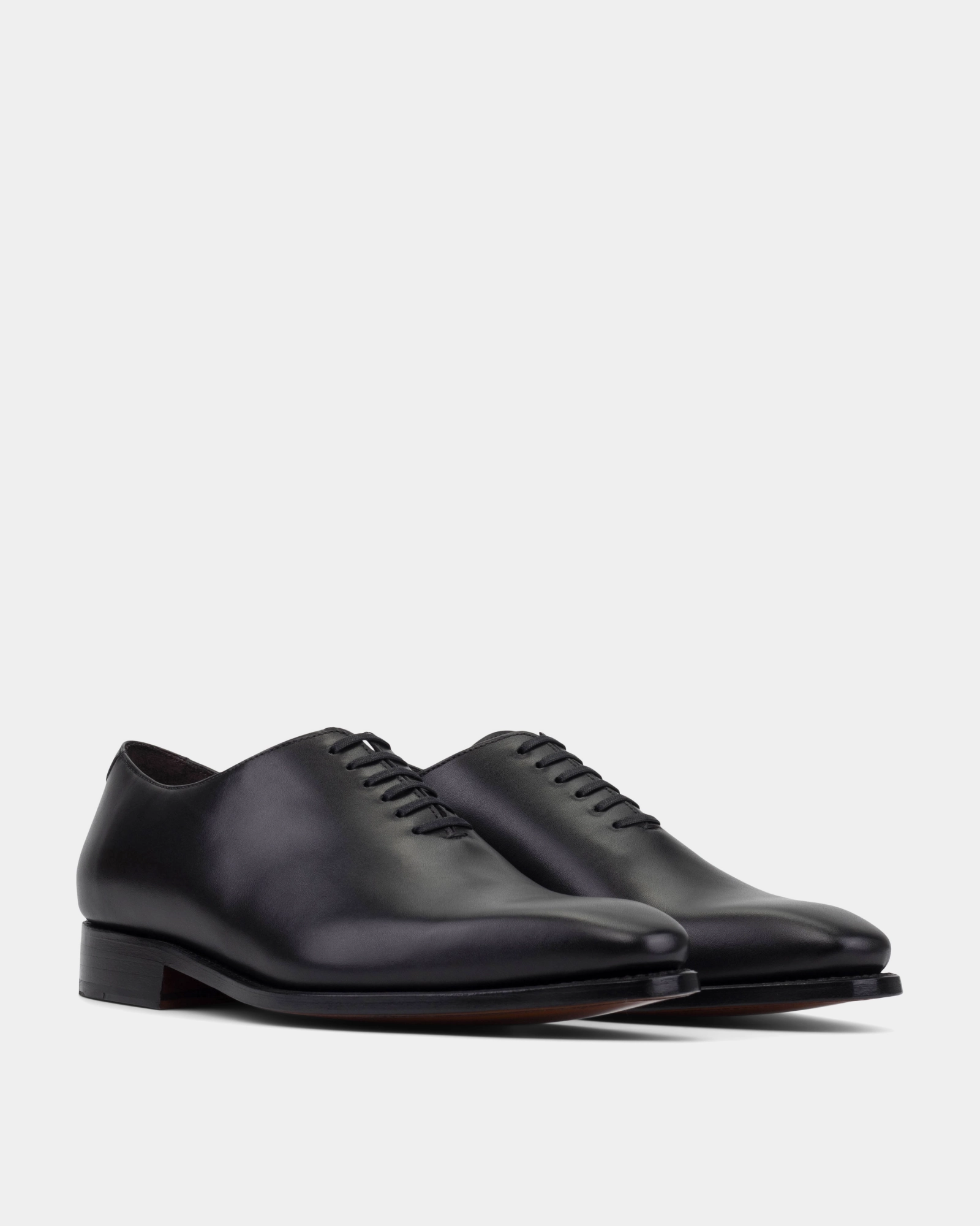Vincent Black Calf in 722 with Half-Rubber Soles Oxfords Saddle