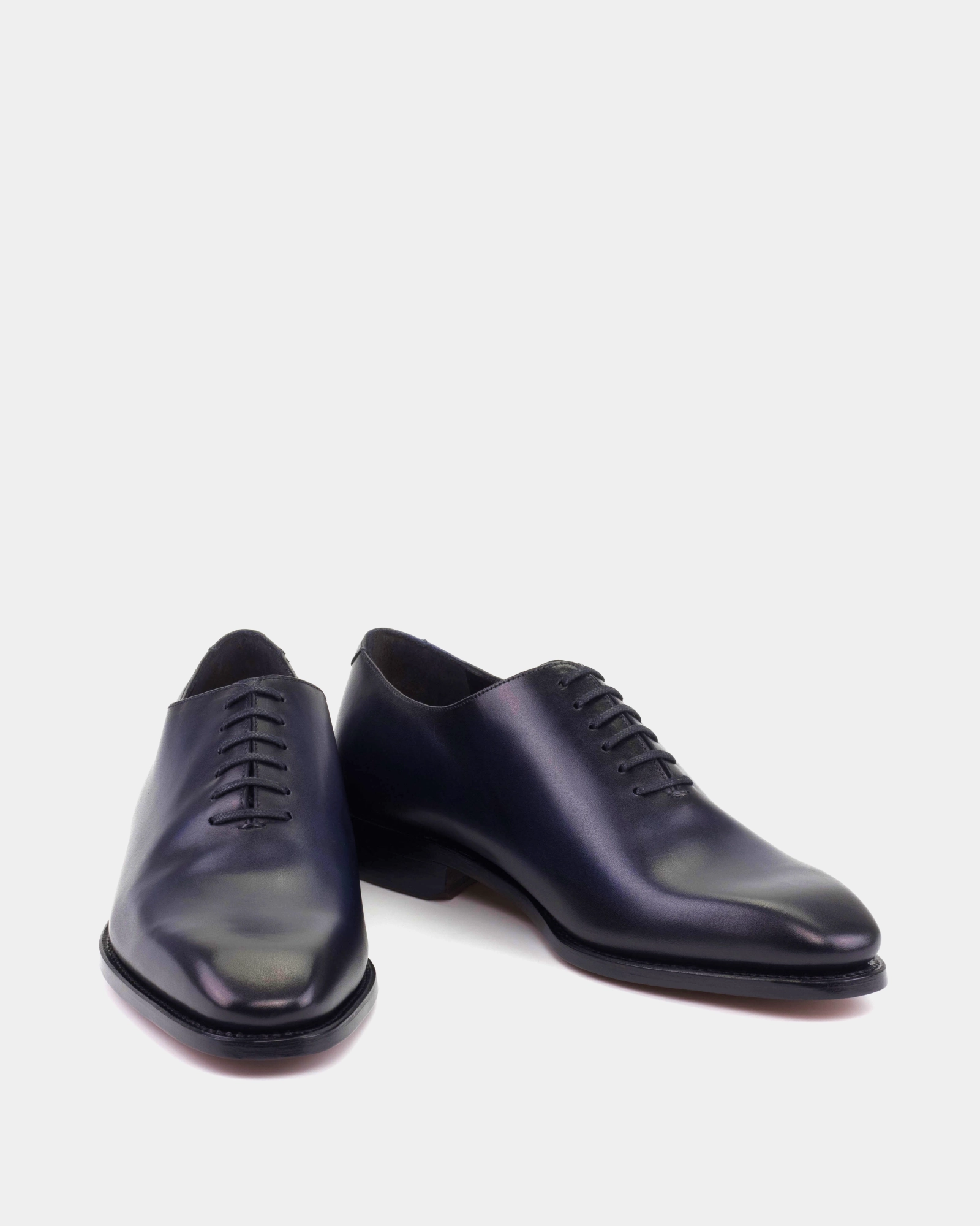 Cap Toe Leather Oxfords Vincent Navy Wholecut in 722