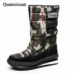 New men snow boots waterproof men's ankle boots Winter outdoor Fur warm Mans Boot fashion work shoes Men Shoes Unisex Size 36-46 Work Boots Lace Up