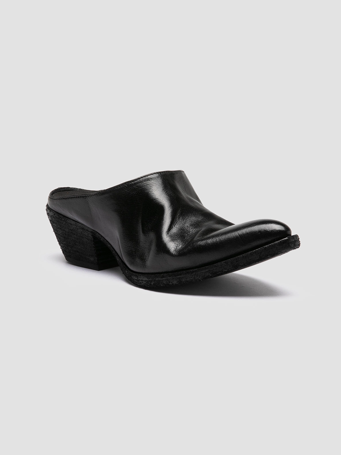 WANDA DD 101 - Black Leather Mule Sandals Icon Sandals
