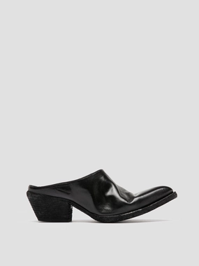 Designer Sandals Sale WANDA DD 101 - Black Leather Mule Sandals