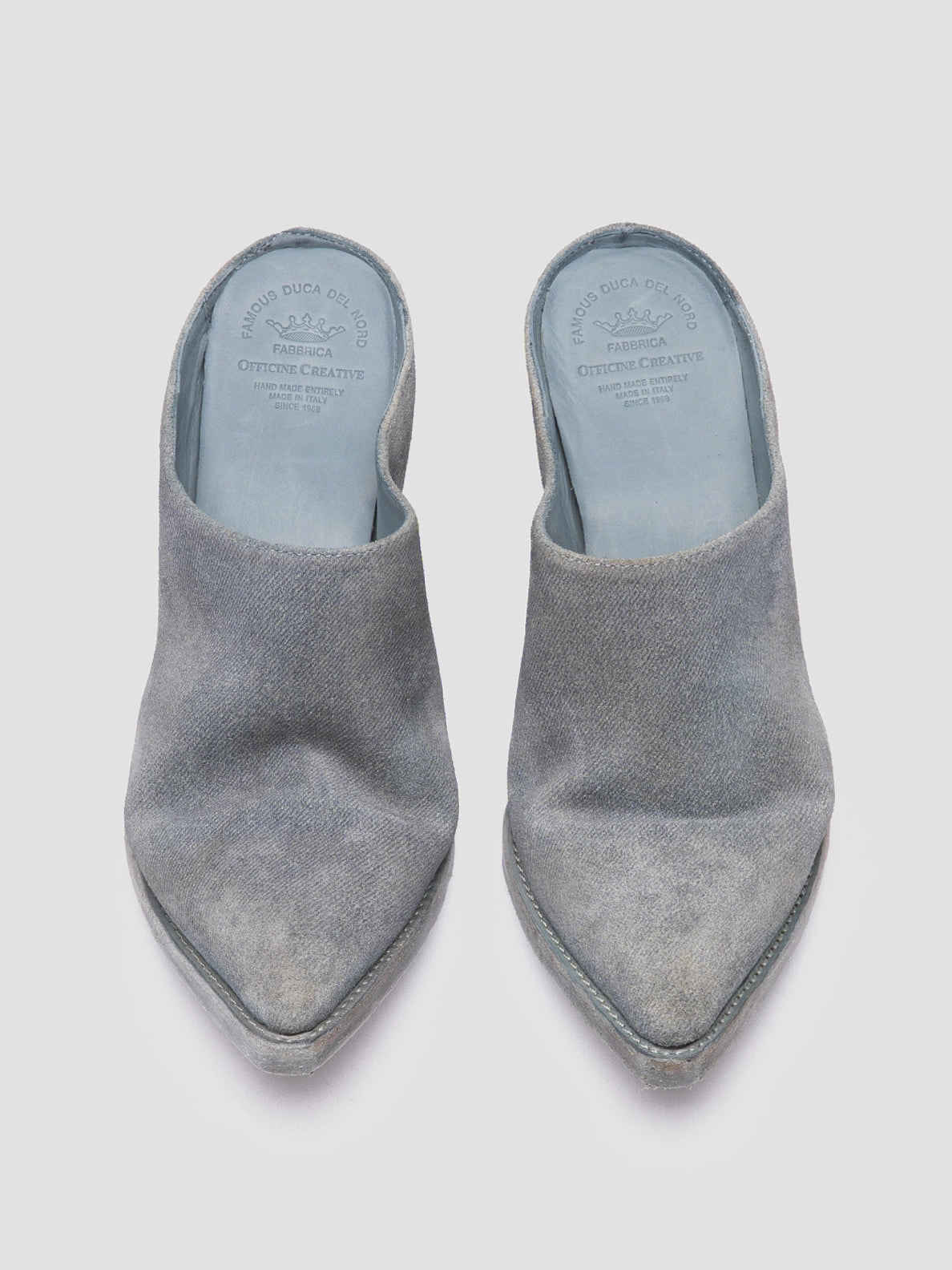 Sandals Ankle Strap Flat WANDA DD 101 - Blue Suede Mule Sandals