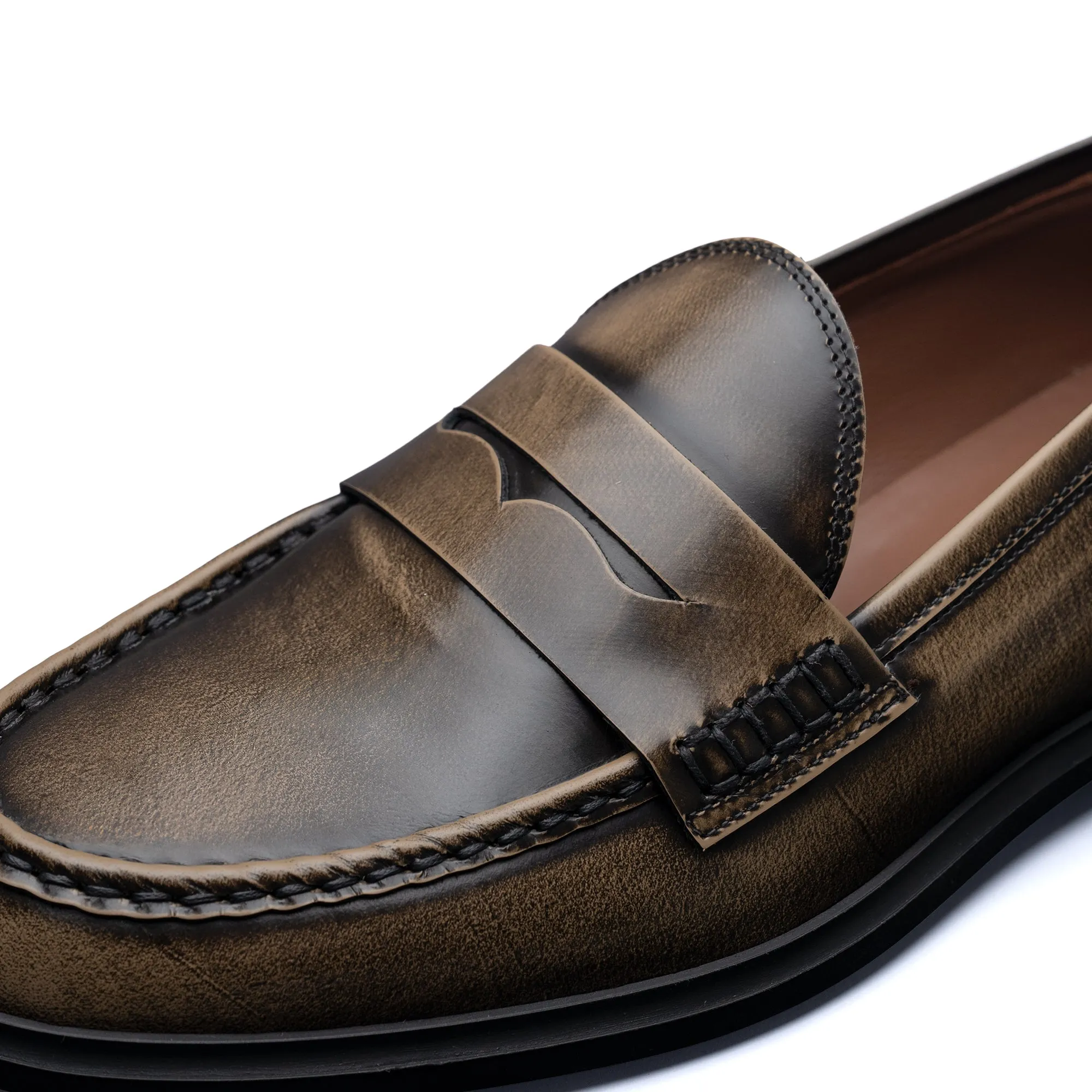 Vendme Blandine mocha spazzolato leather loafers Patent Loafers