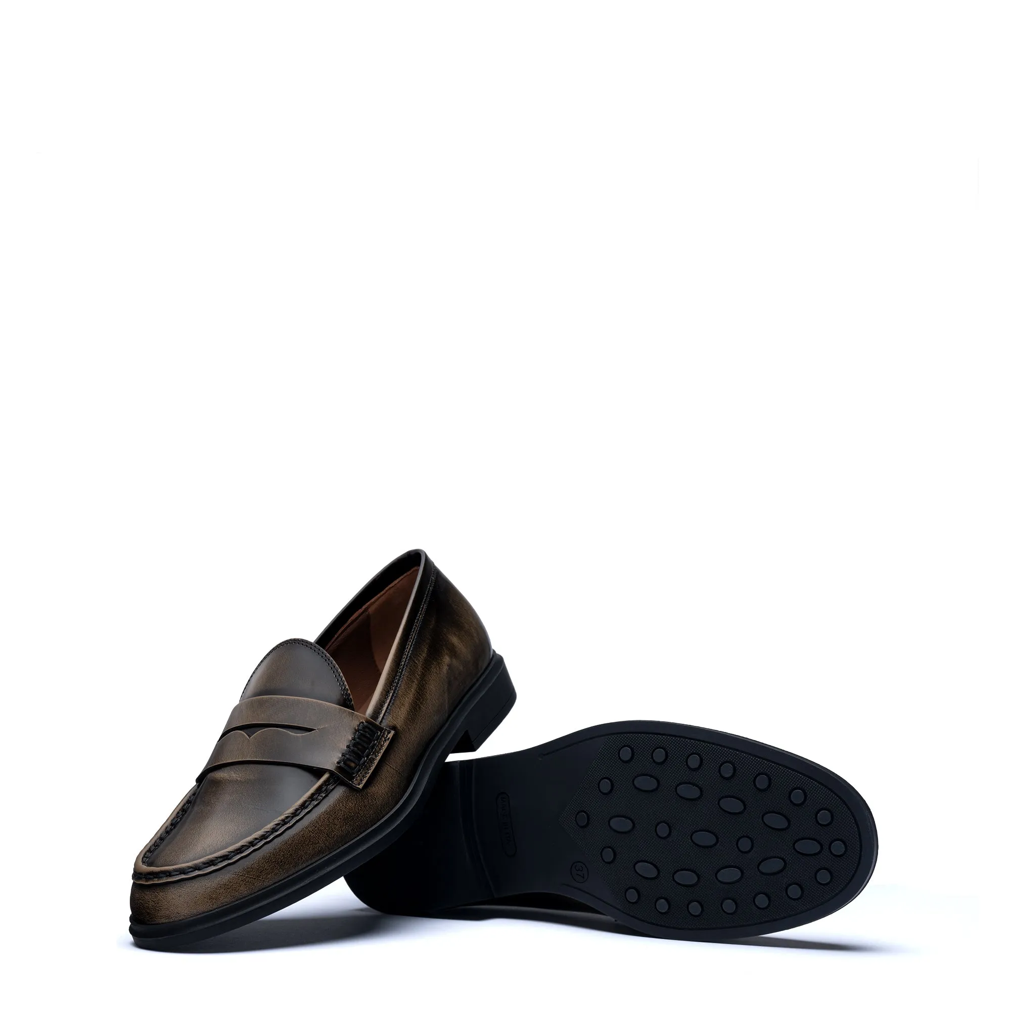 Vendme Blandine mocha spazzolato leather loafers Bass Loafers