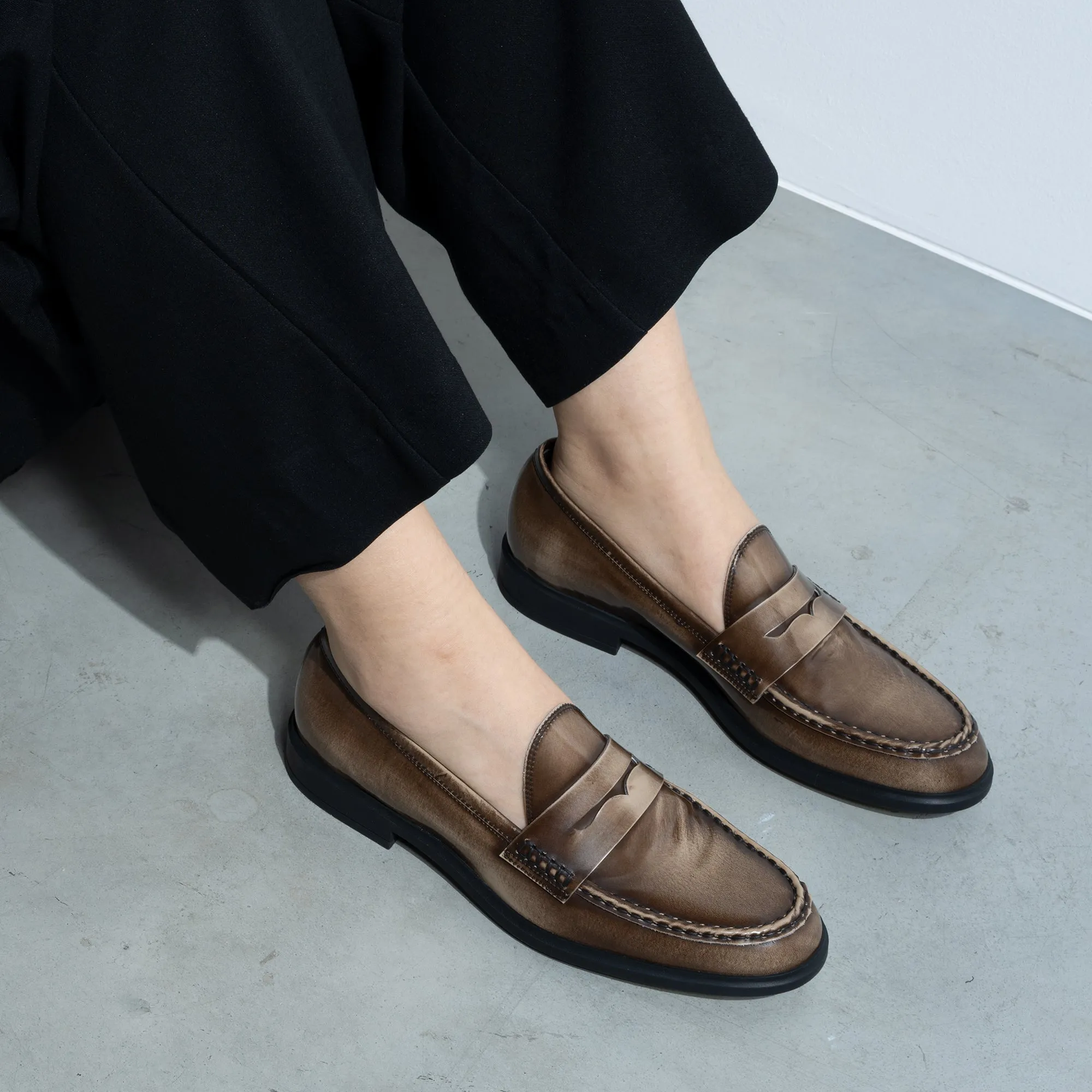Loafers Tuxedo Vendme Blandine mocha spazzolato leather loafers