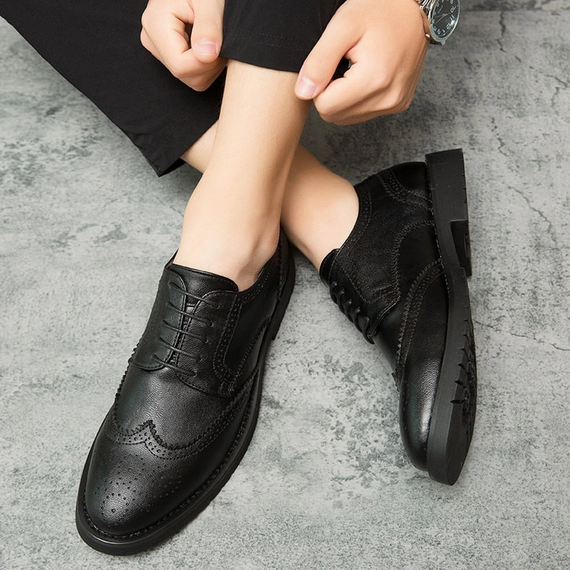 Kingsman Oxfords Quote West Louis Men Brogue British Casual Leather Dress Shoes