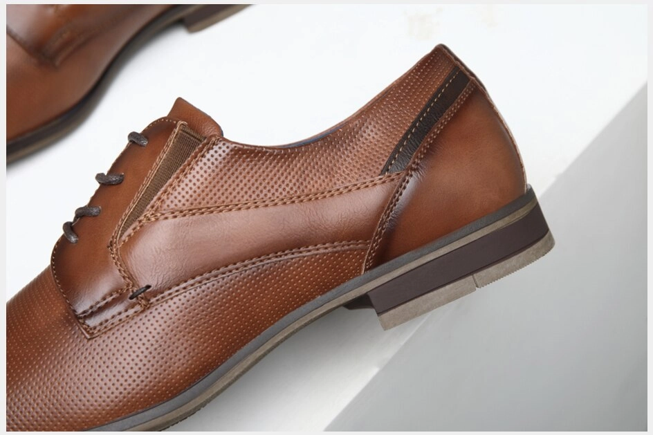 Distressed Leather Oxfords West Louis Men's Classic Leather Business Casual Oxford Shoes