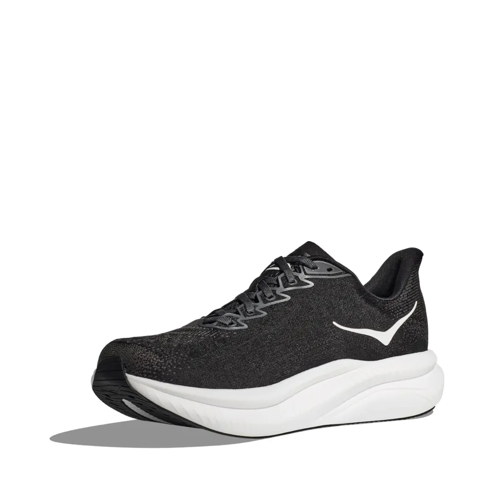 Hoka Men's Mach 6 Sneaker in Black/White Shoes Anti Slip