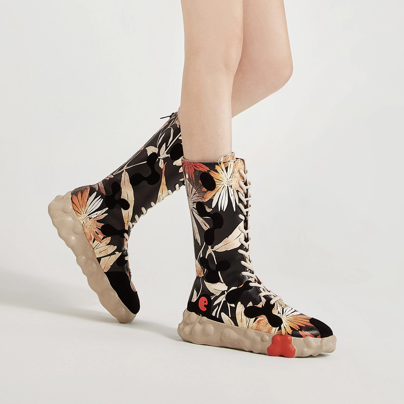 Cream Colored Knee High Boots Wild Daisy Figueras VI Women