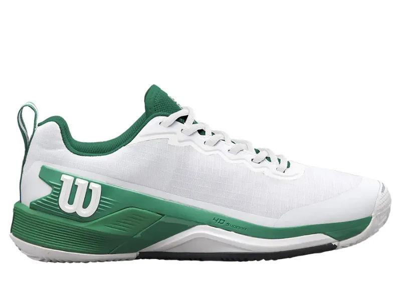 Wilson Rush Pro 4.5 Clay Mens Tennis Shoe (White/Bosphorus/Black) Skirt With Tennis Shoes
