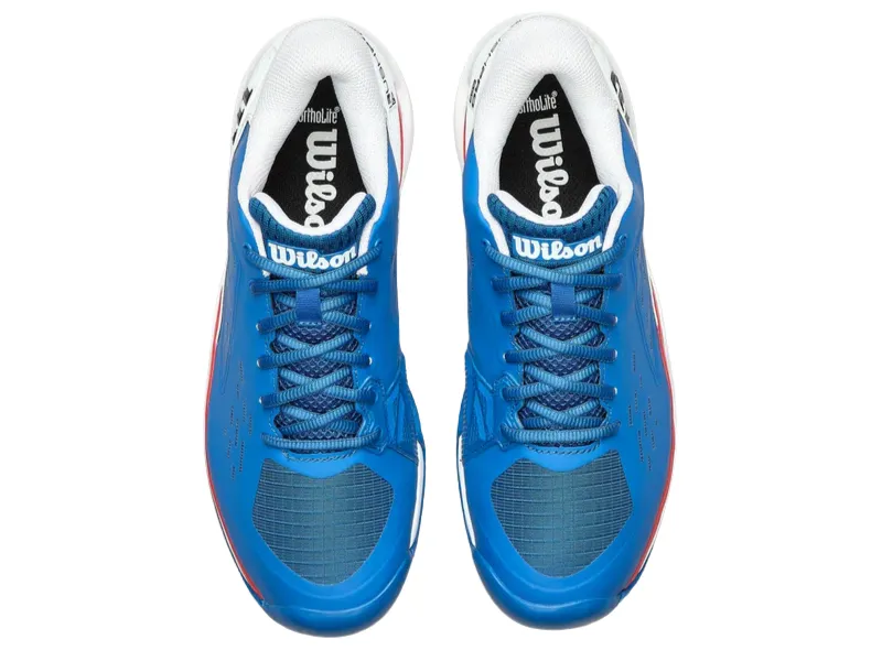 Wilson Rush Pro Ace Clay Mens Tennis Shoe (Deja Vu Blue/White/Infrared) Training Tennis Shoes