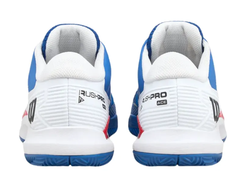 Wilson Rush Pro Ace Clay Mens Tennis Shoe (Deja Vu Blue/White/Infrared) Bubble Tennis Shoes
