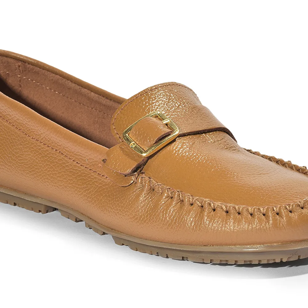 Studded Loafers Healers Formal Shoes Tan Loafers For Women 2074-21 By Liberty
