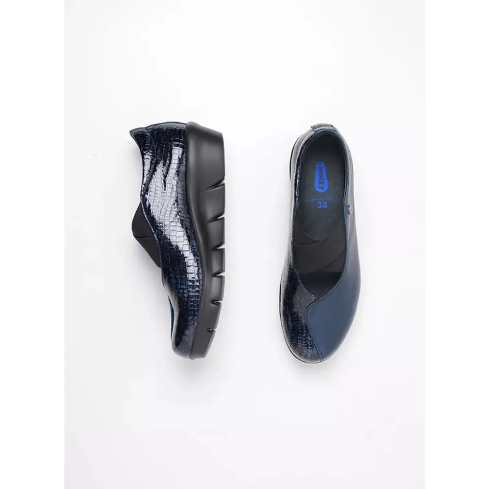 Good Loafers Wolky Cursa Denim Croco Leather Combo Loafer (Women's)