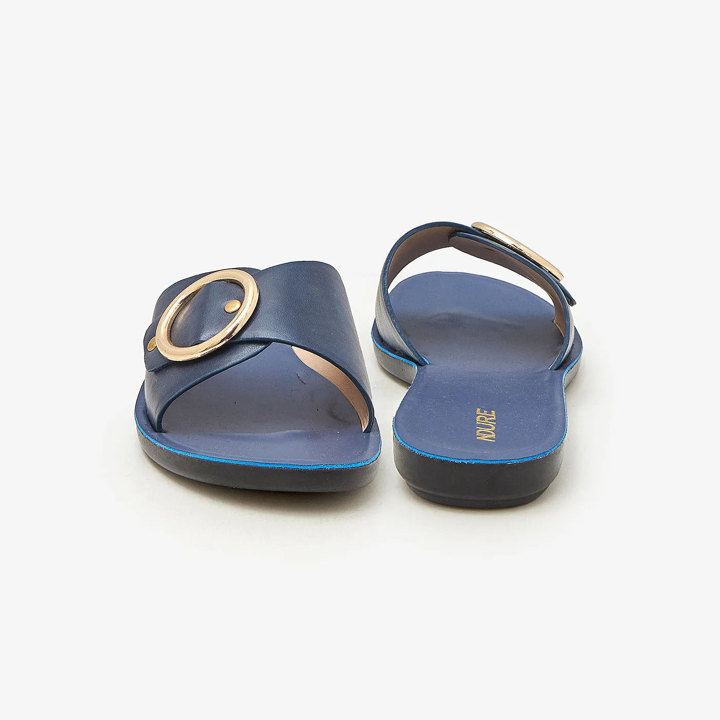 Women's Circular Trim Flats Heeled Flat Shoes