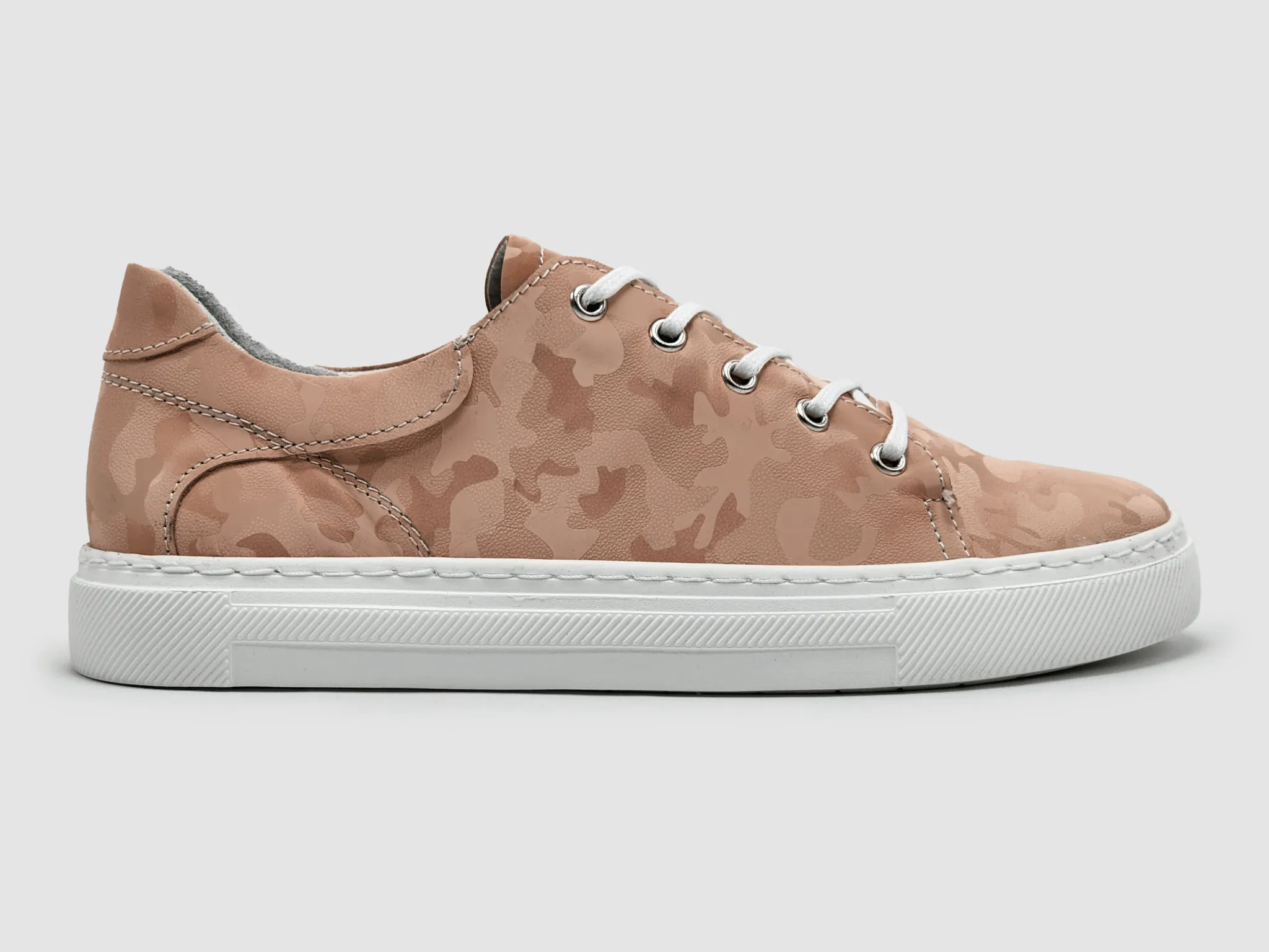 Women's Classic Camo Leather Sneakers - Pink Shai Sneakers