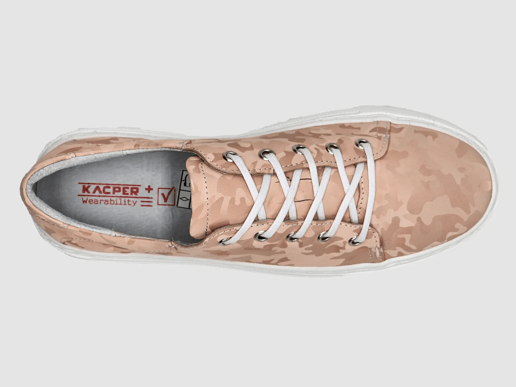 Women's Classic Camo Leather Sneakers - Pink Sneakers Scripture