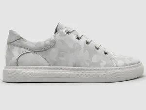 Women's Classic Camo Leather Sneakers - White Coolway Sneakers