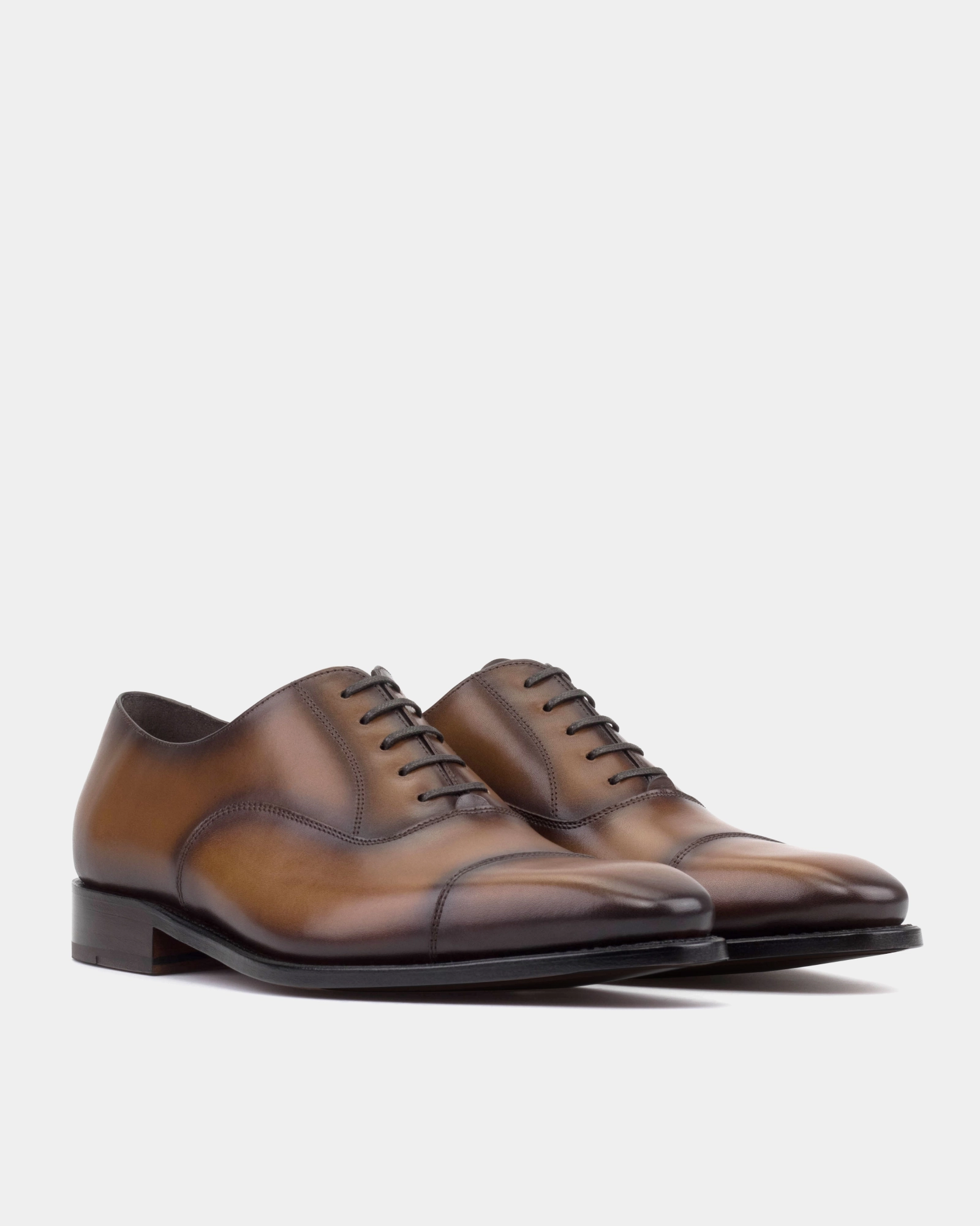 Ashford Cognac Cap Toe Oxford with Half-Rubber Soles - 722 Elyse Platform Oxfords