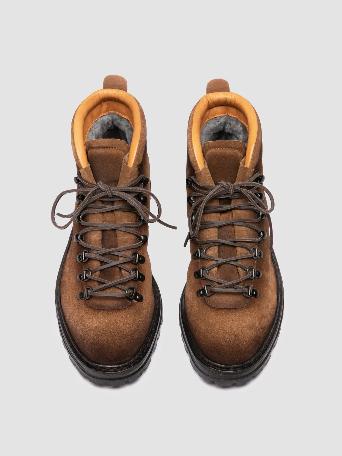 Low Leather Hiking Shoes ARTIK/002 - Brown Suede Lace Up Boots